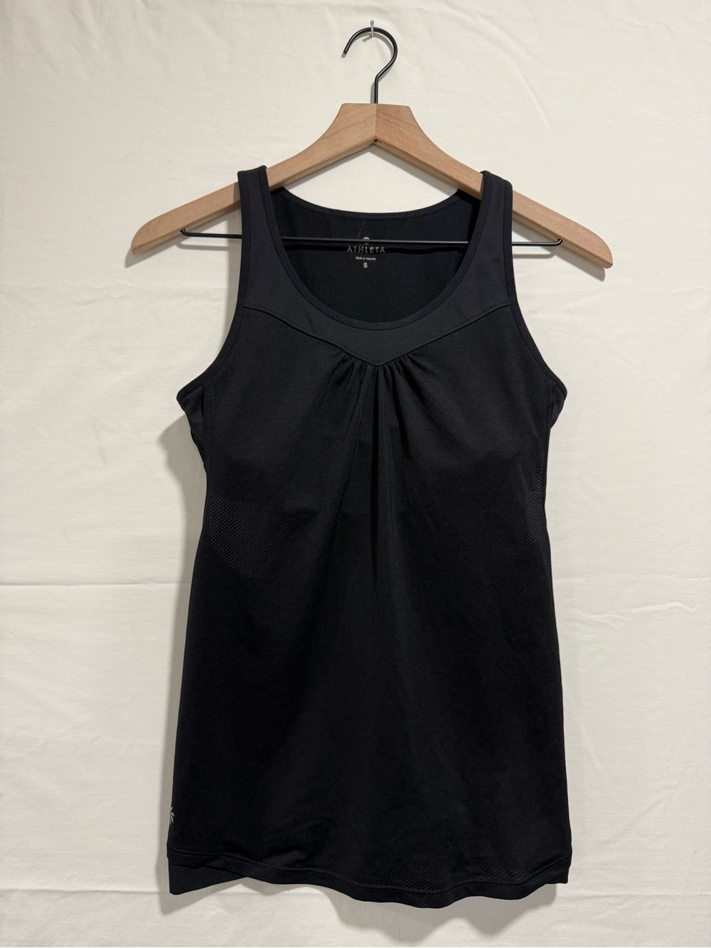 Athleta Black Draped Racerback Performance Tank Mesh Size S